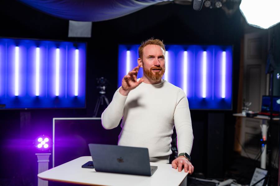 David JP Phillips in his broadcast studio